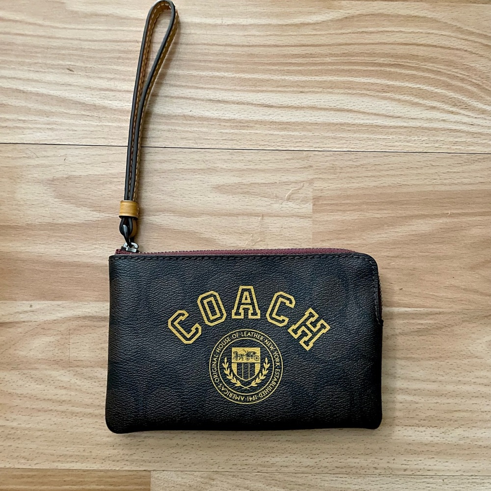 Coach Brown Wristlet